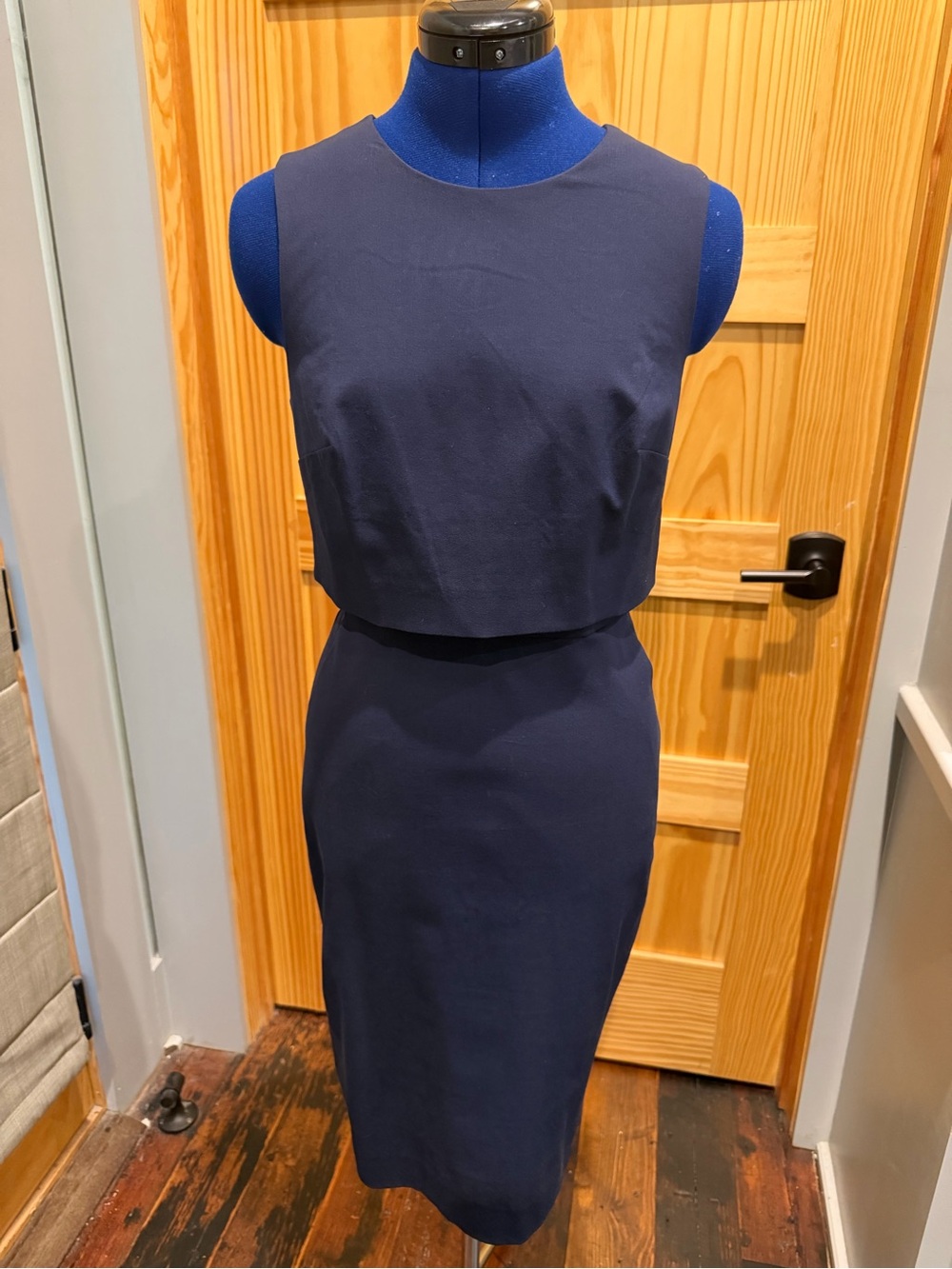 J crew navy sleeveless dress